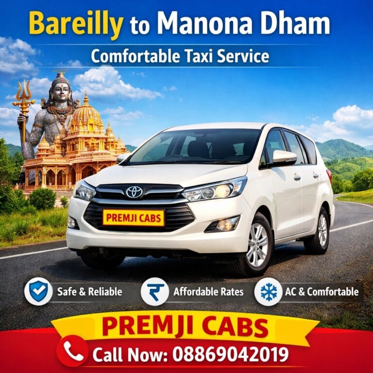 bareilly to manona dham by taxi