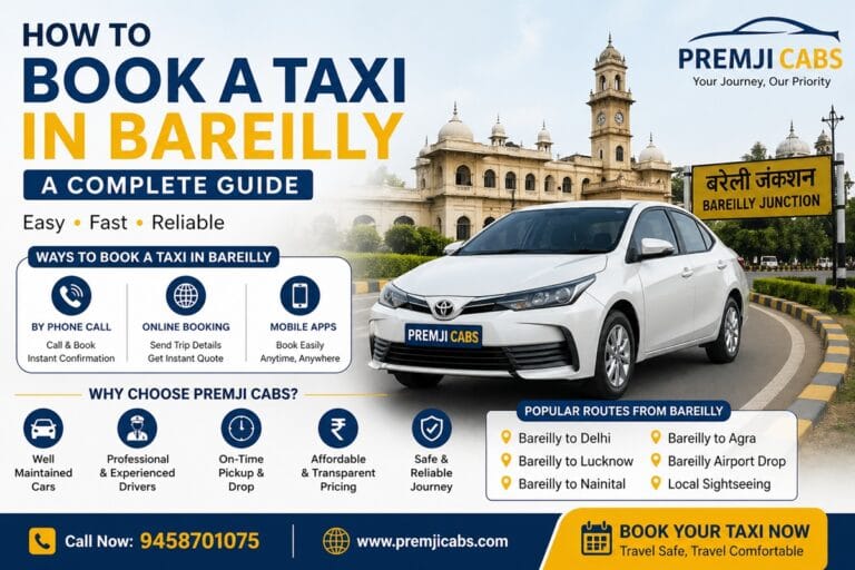 How to book a taxi in bareilly by premji cabs