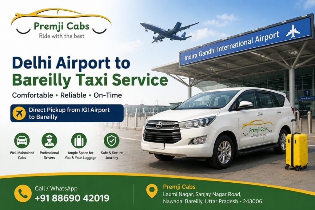 delhi airport to bareilly taxi